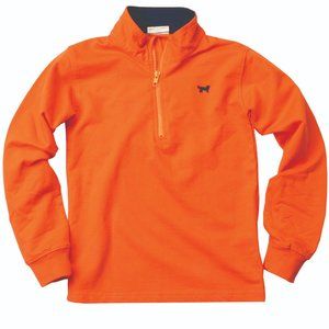 NWT Jack Thomas Full Sleeve French Terry Quarter Zip Boys - Tangerine Red